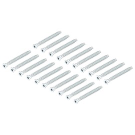 sourcing map 20Pcs M7x70mm Hex Socket Countersunk Head Self Tapping Connecting Screws Carbon Steel Furniture Confirmat Screw, Silver