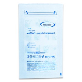 MaiMed porefix Pflaster wasserfest 15 x 9 cm - 25 Stück Wundpflaster steril transparent - wasserdichtes Pflaster nach OP Duschpflaster - selbstklebender Verband