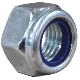 M22 Locking Nyloc Hex Nut 22mm Metal Steel Sheet Zinc Plated Nut Box of 3pcs