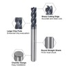 QUARKZMAN 5pcs Milling Cutter 1/4 Inch x 3/4 Inch 4