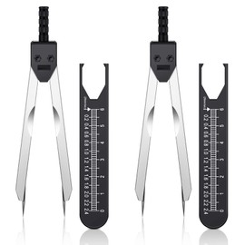 Frienda 2 Pieces EKG Caliper ECG Calipers Measuring Tool with Ruler Electrocardiogram Drafting Divider for Nursing (Black)
