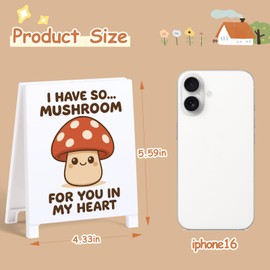 Funny Mushroom Desk Sign Positive Emotional Support Office Decor I Have So Mushroom for You in My Heart Cute Mushroom Motivational Gifts for Boyfriend Girlfriend Birthday Gift for Couple Wife Husband