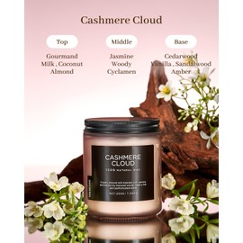 M&SENSE Coconut & Jasmine Strong Scented Candles, Jar Candle Organic Natural Scented Candle 7.05oz 50 Hour Slow Burning Candle for Bedroom Kitchen Home Decor, Housewarming Candle Gifts for Women Men