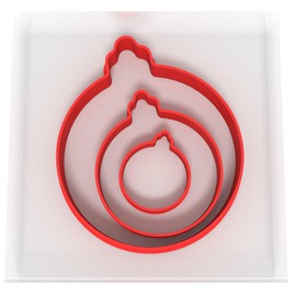 Just Cutters Bauble Shape Cutters | Set of 3 Plastic Cutters for Baking, Fondant, Clay, Pastry, Icing, Jewellery (3/5/8CM)