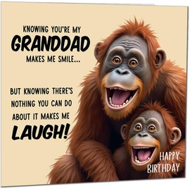 Funny Birthday Card for Great Granddad Nothing You Can Do About It Monkey Hilarious Birthday Card from Great-Grandson Great-Granddaughter