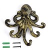 BSTKEY Cast Iron Octopus 5 Tentacles Decorative Wall Hook -