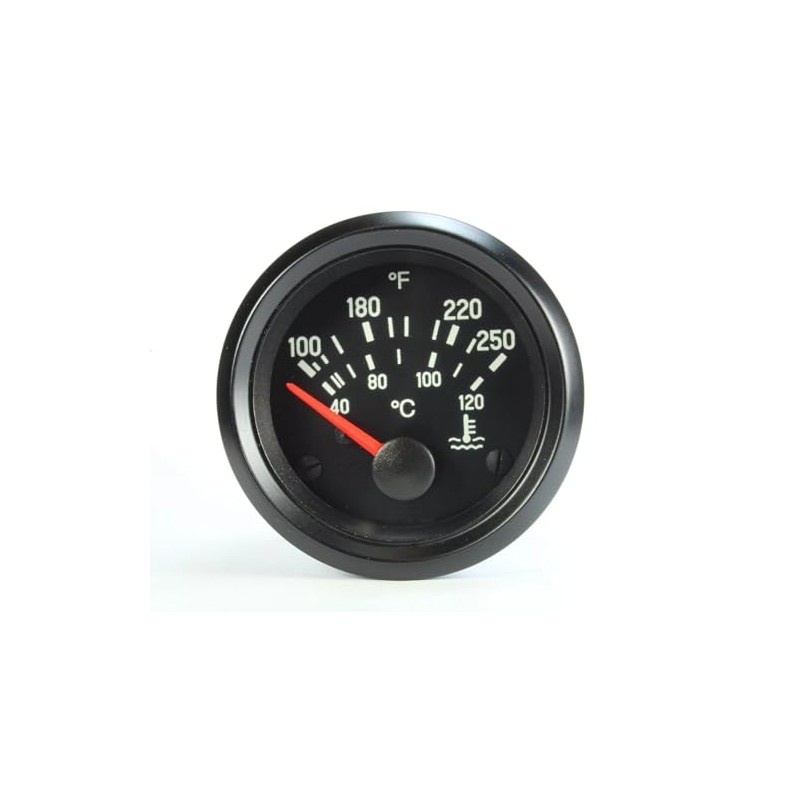 Water Temperature Gauge, 2-3/16 inch Diameter, 250°F, 12V Illuminated, Compatible