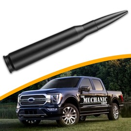 50 Cal Short Antenna for 1990-2024 Ford F-150 F-250 F-350 Super Duty, 2021-2024 Ford Bronco, 1994-2018 Dodge Ram Trucks, 2019-2024 Dodge Ram Classic, Matte Black Truck Radio Antenna