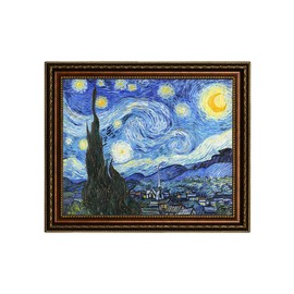 Eliteart-The Starry Night by Vincent Van Gogh Giclee Framed Art Canvas Prints-Framed Size:27 3/5" x34 3/5"
