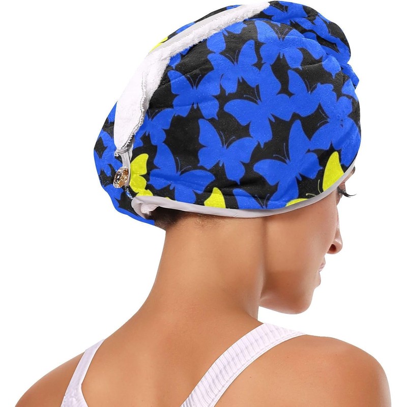 Toallas de microfibra para el cabello con diseño de mariposas