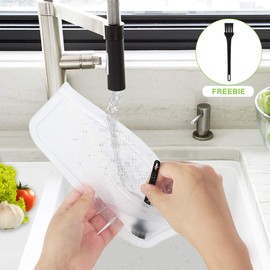 Gaoyong 12 StückLebensmittel Beutel,Wiederverwendbare Gefrierbeutel,Mehrzweck PEVA Küche Aufbewahrungsbeutel mit Zip Kühltaschen BPA-Frei für Hause Obst,Gemüse,Brot, Fleisch