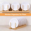 8-Slot Bamboo Wooden Plate Rack, Dish Drying Rack & Pot