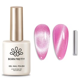 BORN PRETTY Cat Magnetic Eye Gel Nail Polish,Pink Glitter Cat Magnetic Gel Nail Polish Love Letter Magnetic Nail Polish for Nail Art Manicure Salon DIY at Home 15ML
