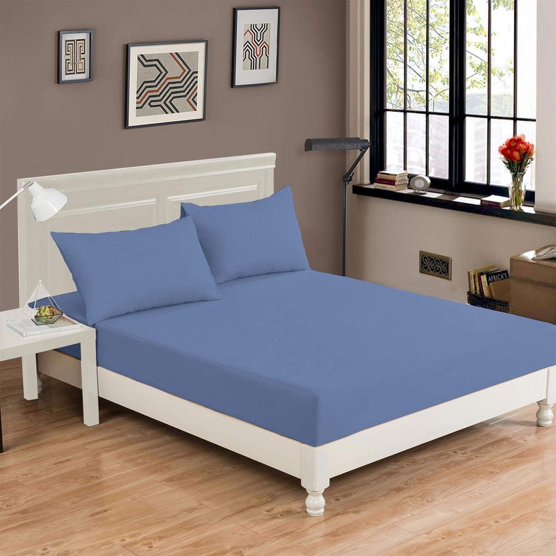 Nimsay Home Plain Dyed PolyCotton Modern Bed Fitted Sheets Soft