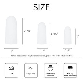 Keroius 6 Pairs Silicone Toe Caps Hammer Toes Covers Flexible Stop Toe Pain Toe Guards Soft Toe Protectors for Women Men Toe Sleeves for Corns Blisters Calluses