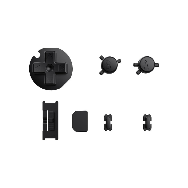 eXtremeRate Black Replacement Full Set Buttons for Gameboy Color GBC