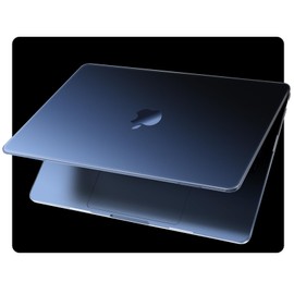 EooCoo [Ultra Thin Armor] Compatible with MacBook Air 13 inch 2024-2022 M3 M2 A3113 A2681, [100% Match Midnight] [Anti-Fingerprint], Air 13.6" Matte Protective Hard Case&Keyboard Skin, Midnight Clear