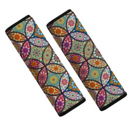 Mokiwala Car Seat Belt Pad Cover, 2-Pack Soft Car Safety Seat Belt Strap Shoulder Pad for Adults and Children, Suitable for Car Seat Belt, Backpack, Shoulder Bag (Pretty Mandala)