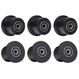 sourcing map 6 Pack Nylon Machined Wheels/Rollers Gym Replacement Wheels Fits for Total Gym Accessories Part with Bearings Through Hole of 5/16" in Diameter, Black