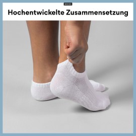 Snocks Unisex Trainer Socks Ankle Kids, 6x White, 31 - 34