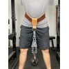 Leather Dip Belt Strap with Chain for Weight Lifting -