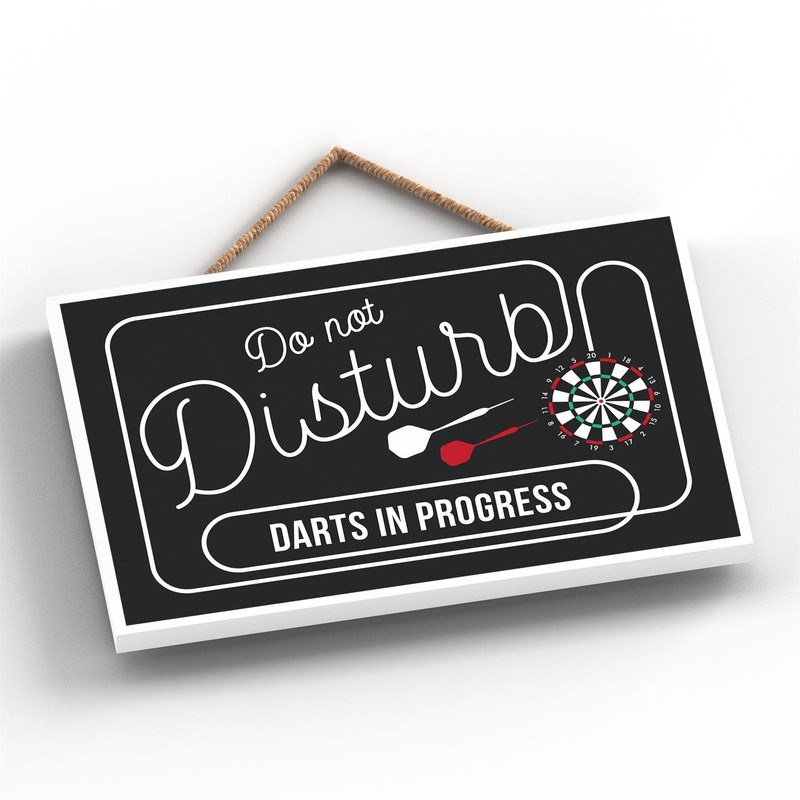 Global Designs Do Not Disturb Darts Funny Hanging Hanger Wooden