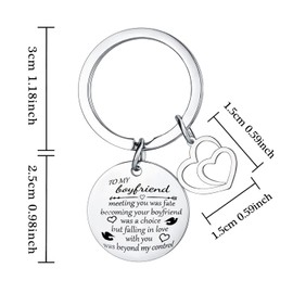 Hgreiwgk Boyfriend Keyring I Love You Gifts for Him Valentine's Day Gifts for Boyfriend Husband Boyfriend Gifts from Girlfriend Boyfriend Birthday Christmas Gifts