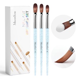 MelodySusie Nail Art Liner Brushes 5Pcs Professional Gel Polish Painting Art Design Pen Set for Thin Long Lines,Tiny Details,Fine Drawing,Delicate Coloring,Gradient Metal Handle - Color: Acrylic Nail Brush Set (3Pcs) - Blue