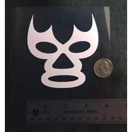 Unbranded Luchador Mask lucha libre wrestling WHITE vinyl decal for car windows 3.7 x 3.5"