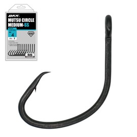 BKK MUTSU Circle Medium-SS Hook | #1 | 8-Pack | 3X | Saltwater Super Slide Coating | Hyper Carbon Steel | Forged Shank | Needle Point