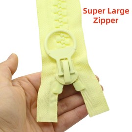 YaHoGa - Cremalleras de plástico gigantes de separación súper grandes de 75 cm #20 para coser carpas, abrigos, cubierta de barco, lona resistente, enormes cremalleras Vislon de resina (30 pulgadas,