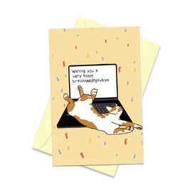Arsagen Funny Sarcastic Birthday Card - Rude Cat Card for Cat Dad, Mom, Husband, Wife, Brother, Sister - Wish You a Very Happy Birthday