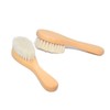 Hohopeti Natural Wool Baby Hairbrush Comb Set Wooden Handle Soft