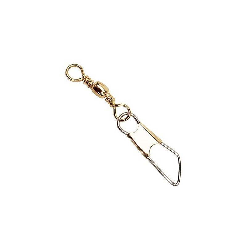 Eagle Claw 01141-012 Brass Barrel Swivel W/Safety Snap, Size 12