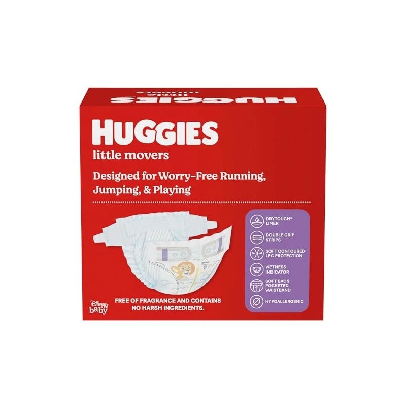 Huggies Little Movers Size 6 Diapers 35lbs Leak Proof with
