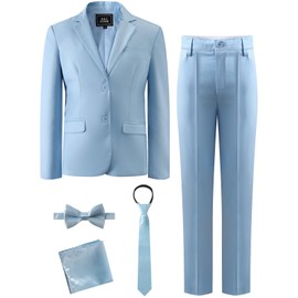 A&J DESIGN Suit for Boys Easter Outfit Kids Prom Formal Dress Suit Wedding Ring Bearer Graduation Outfit Size 16 Light Blue