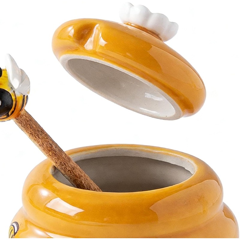 Mini Honey Jars - Ceramic No Drip Honey Container with