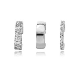 Ear Cuff for Women 14K Gold Plated Cuff Earrings Cubic Zirconia Hoop Huggie Ear Cuffs Gold Ear Cuffs Non Pierced Ear Clips Cartilage Earring Women Jewelry-Silver A