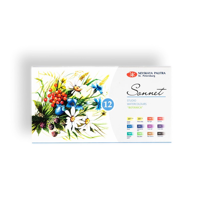 Sonnet Watercolour Paint Set, 12 Watercolour Paints for Floral &