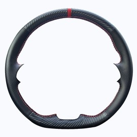 Eangzia Funda de volante de fibra de carbono personalizada de piel de microfibra para Nissan Altima 2019-2022/Rogue 2017-2020/Kicks Leaf 2018-2023/sentra Versa 2020-2022, accesorios interiores negros