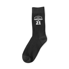 D Design Invent Print! 21st Birthday Gift Socks Men's Funny Present Keepsake for 21 Size 6-11 Black