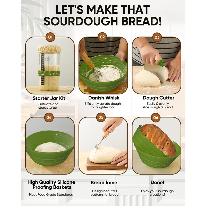 Sourdough Bread Baking Supplies 34 OZ Sourdough starter kit with