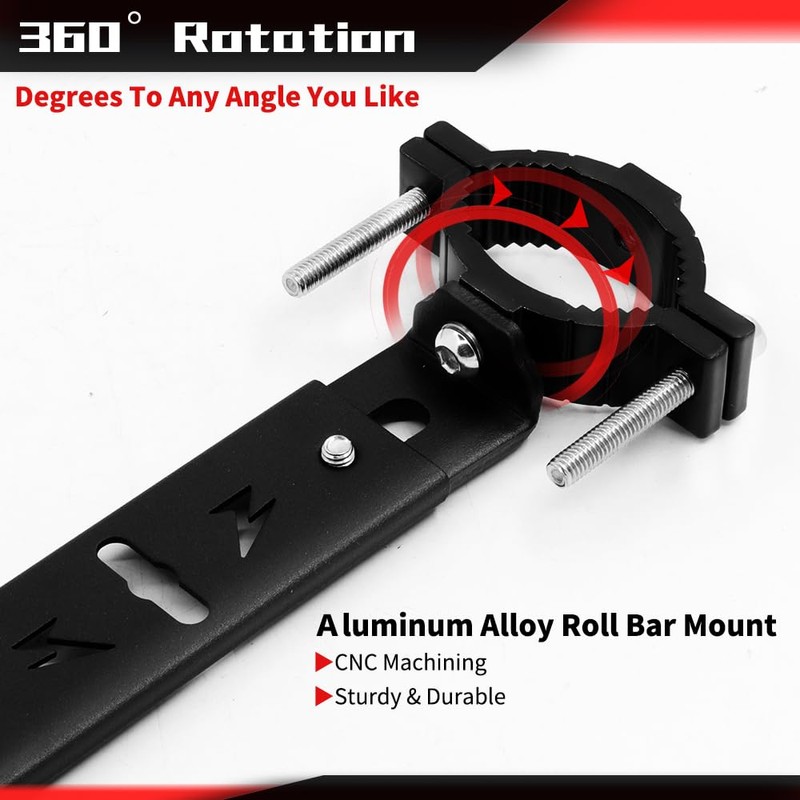 PLUSBEAM Motorcycle Spotlight Mounting Bracket, Light Bar Expansion Bracket for