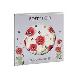 The Leonardo Collection LP94788 Poppy Field - Floral 16cm Trivet, Round, Fine China, Boxed