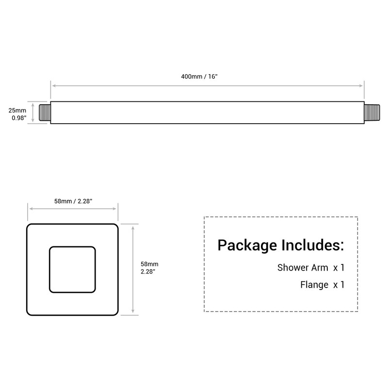 TRUSTMI Brushed Nickel Shower Arm with Flange, 16 Inch Ceiling