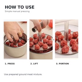 Stainless Steel Meatball Maker for Home Cooking – Manual Press Tool for Batch Meatball Prep and Family Meals
