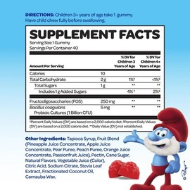 Gomitas Smurfs Pre Y Probióticos Apoyo Digestivo Niños