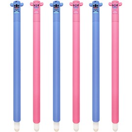 FRPABCF Erasable Gel Pen - Erasable Gel Pen Set, with Thermo-Sensitive Erase Ink, a Variety of Ink Colours and Barrel Designs, 0.7 mm Tip (3 Blue + 3 Pink)
