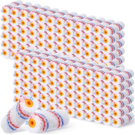 Leumoi 500 Pcs 4 Inch Paint Roller Mini Rollers Covers 1/2" Nap Microfiber Roll Covers Bulk, Small Home Repair Tools Refills House Painting Supplies Household for DIY(Red Blue)