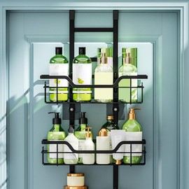 SunshineFace Over The Door Shower Caddy Rustproof, 3 Tier Hanging Shower Organizer with Hooks No Drilling Removable Shower Shelves Over Door Shower Caddy for Bathroom